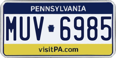 PA license plate MUV6985
