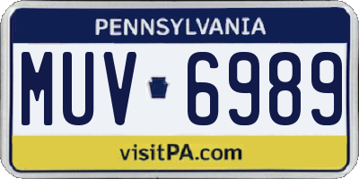 PA license plate MUV6989