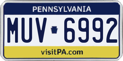 PA license plate MUV6992