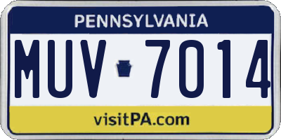 PA license plate MUV7014