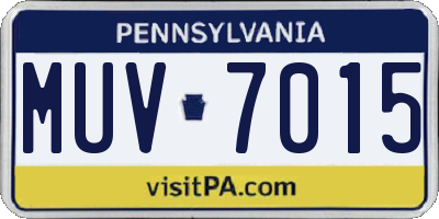 PA license plate MUV7015
