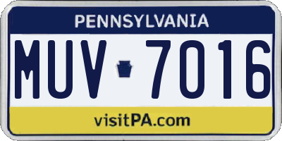 PA license plate MUV7016