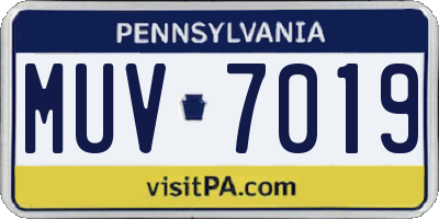 PA license plate MUV7019