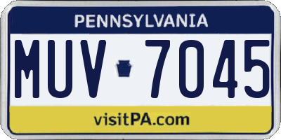 PA license plate MUV7045