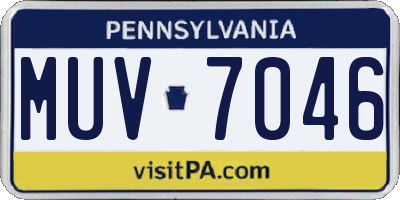 PA license plate MUV7046