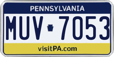 PA license plate MUV7053