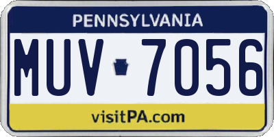 PA license plate MUV7056