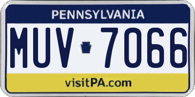 PA license plate MUV7066