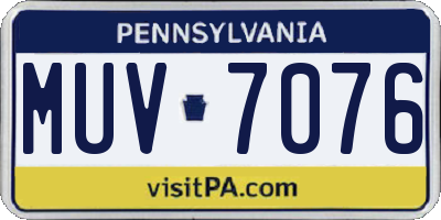 PA license plate MUV7076
