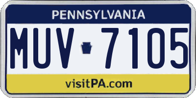 PA license plate MUV7105