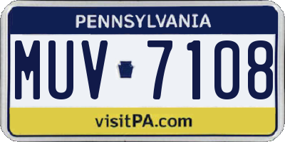 PA license plate MUV7108