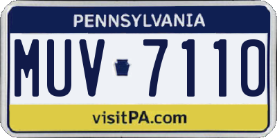 PA license plate MUV7110