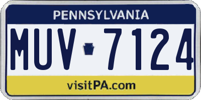 PA license plate MUV7124