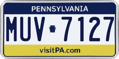 PA license plate MUV7127