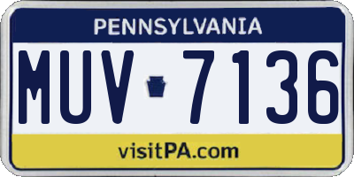 PA license plate MUV7136