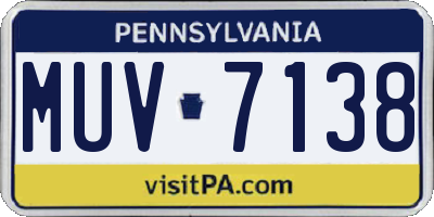 PA license plate MUV7138