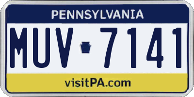 PA license plate MUV7141