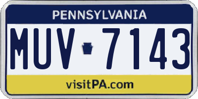 PA license plate MUV7143