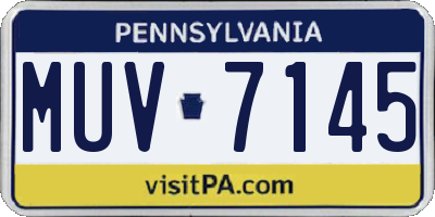 PA license plate MUV7145