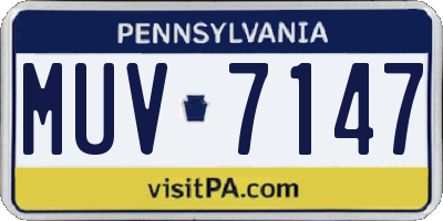 PA license plate MUV7147