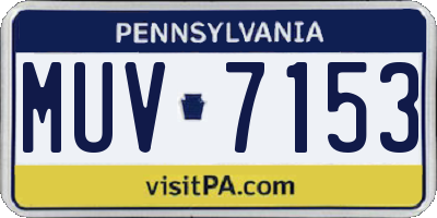 PA license plate MUV7153