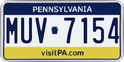 PA license plate MUV7154