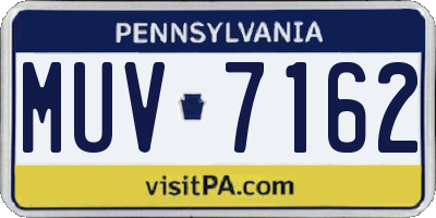 PA license plate MUV7162