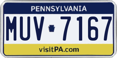 PA license plate MUV7167