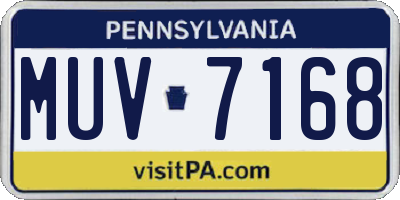 PA license plate MUV7168