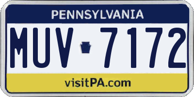 PA license plate MUV7172