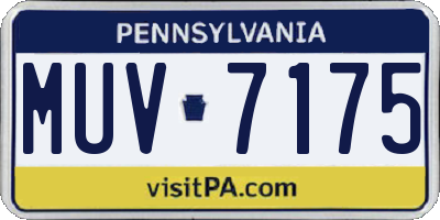 PA license plate MUV7175