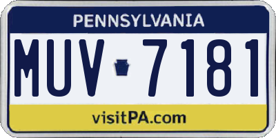 PA license plate MUV7181