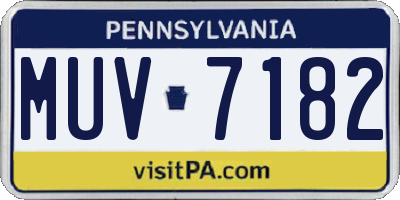 PA license plate MUV7182