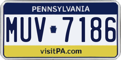 PA license plate MUV7186