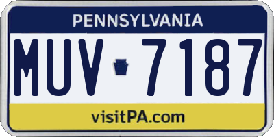 PA license plate MUV7187