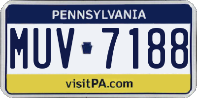 PA license plate MUV7188