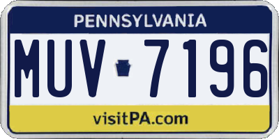 PA license plate MUV7196