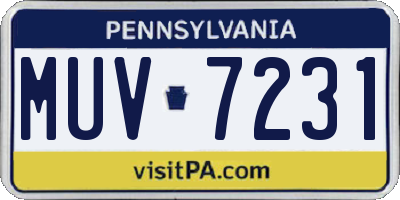 PA license plate MUV7231