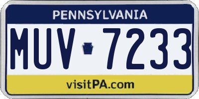 PA license plate MUV7233