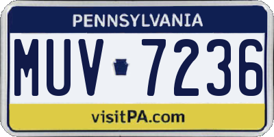PA license plate MUV7236