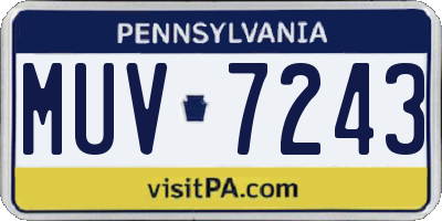 PA license plate MUV7243