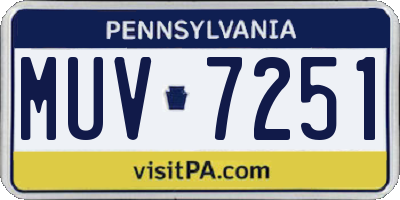 PA license plate MUV7251