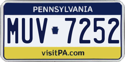 PA license plate MUV7252