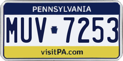 PA license plate MUV7253