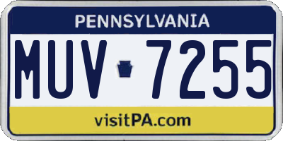PA license plate MUV7255