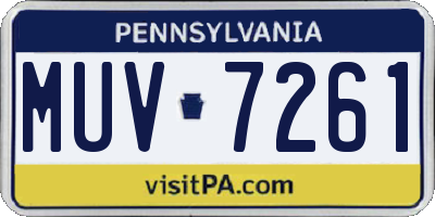 PA license plate MUV7261
