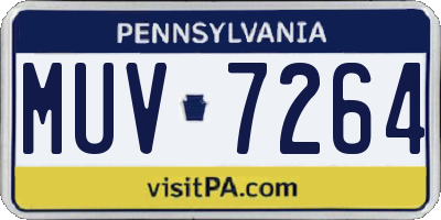 PA license plate MUV7264