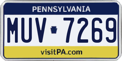 PA license plate MUV7269