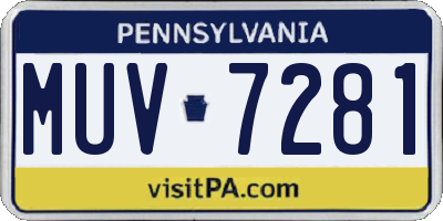 PA license plate MUV7281