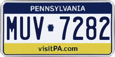 PA license plate MUV7282